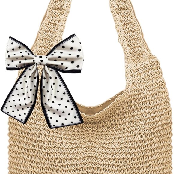 Beach Tote Bag Women Woven Straw Large Casual Summer Vacation Stylish - Picture 1 of 7